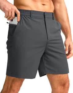 Men'S Casual Shorts 7" Lightweight Golf Shorts for Men Stretch with 3 Pockets Qu - Picture 1 of 12