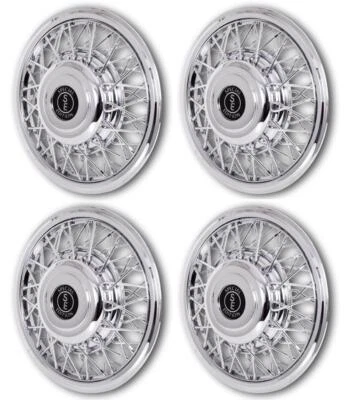 4x 15 inch Spoke Wheel Cap for classic cars and vintage cars chromed cover 15" - Bild 1 von 4