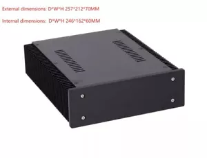 Power Amplifier Chassis DIY Full Aluminum Case DAC AMP Shell Size 212*70*257MM - Picture 1 of 5