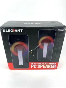Computer Speakers ELEGIANT 10W Wired Bluetooth 5.0 Speaker Enhanced Stereo LED - Picture 1 of 1