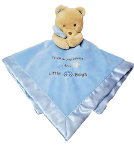 Thank Heaven For Little Boys Lovey Plüschbär Rassel Satin Decke Okie Dokie - Bild 1 von 12