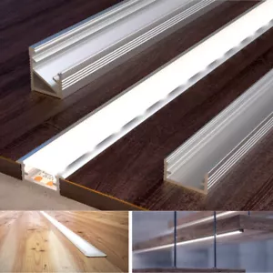1 Metro Canale Alluminio per Luce Striscia LED con Copertura Profilo PVC 5050 3528 - Foto 1 di 12