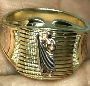 Sale GOLd Mens Ring St saint jude san juda judas tadeo 14k 10 ASK 8 9 11 12 - Picture 1 of 12