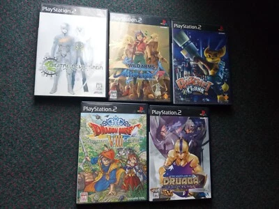 Lote de 5 juegos PS2 Ratchet & Clank, Wild Arms, Dragon Quest VIII región japonesa Foto 1 de 4