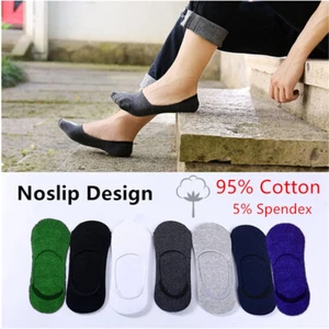 Men Invisible No Show Nonslip Loafer Low Cut Solid Cotton Boat Summer Socks - Picture 1 of 11