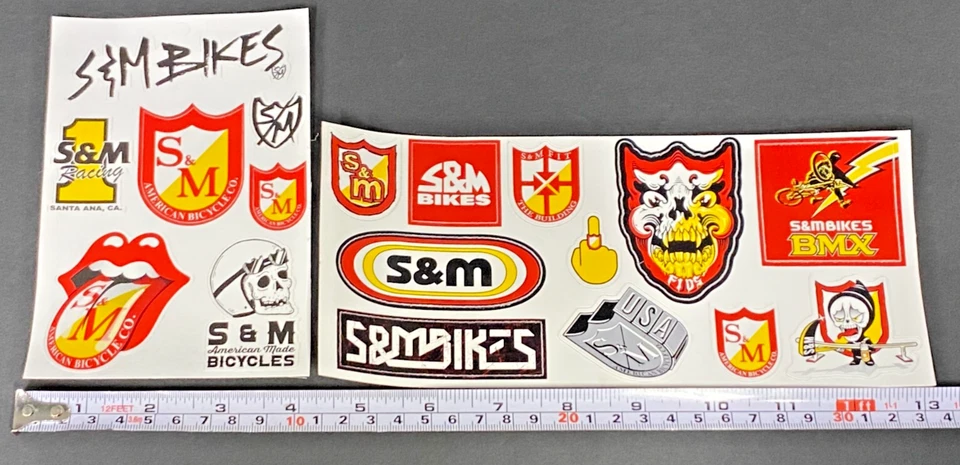 S&M Calcomanía BMX Pegatinas Bicicleta Hoja 4" x 9" y Hoja 4" x 6" Foto 1 de 1