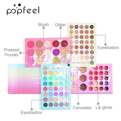 121 Colors Minerals Glitter Eyeshadow Blush Lipstick Contour Powder Eyes Palette - Image 1 of 4