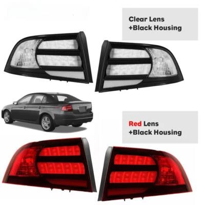 Red/Clear Lens Tail Lights Lamps w/ Bulbs LH+RH For Acura TL Type-S 2004-2008 - Image 1 of 4