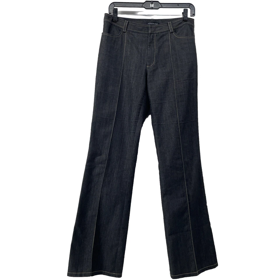 Pantalones de mezclilla Kenneth Cole de pierna ancha para mujer 6 únicos detallados puntada expuesta boho artísticos Foto 1 de 4