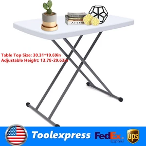 Portable Indoor Outdoor Folding Table Picnic Adjustable Height Camping Table - Picture 1 of 24