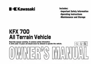 Libro manual del propietario Kawasaki KFX 700 2005 - Imagen 1 de 12
