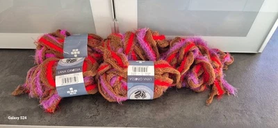 Lana Grossa Rete Fur 103  - 4 x 100 G. plus ein Rest ( Anbruch ) pink rot braun - Bild 1 von 4