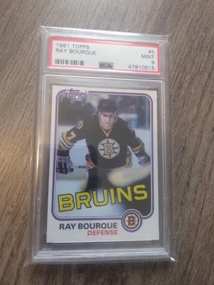 Ray Bourque 1981 Topps Card PSA Graded Mint 9 Bruins - Image 1 of 2