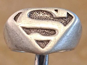 Vintage Superman DC Comics Sterlingsilber konischer Bandring, Größe 9 SCHÖN - Bild 1 von 9