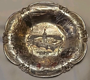 Cenicero/bandeja de baratija de metal conmemorativo vintage de Nuevo México - Imagen 1 de 2