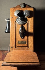 Antiguo teléfono de pared vintage de manivela de North Electric Company de 1900 - Imagen 1 de 12