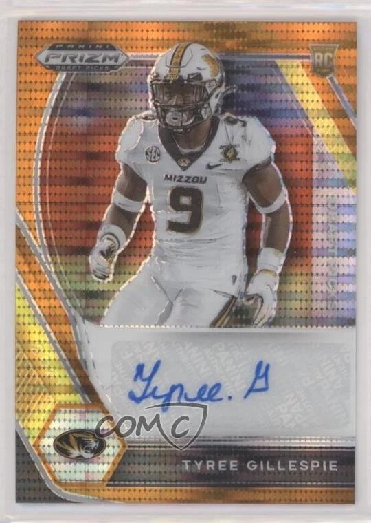 2021 Panini Prizm Draft Picks Orange Pulsar /49 Tyree Gillespie Rookie Auto RC - Image 1 of 2
