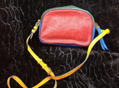 Bolso Bandolera J Crew Devon Azul, Verde, Rojo y Amarillo Colorblock Nuevo Sin Etiqueta Foto 1 de 4