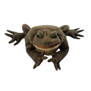 "Jumbo de peluche realista rana sapo marioneta de mano Folkmanis juguete de 13""" - Imagen 1 de 4