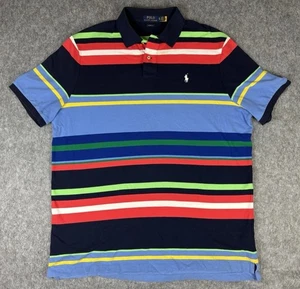 POLO Ralph Lauren Polo Multicolore a Righe Uomo Taglia XL Etichetta attuale - Foto 1 di 5