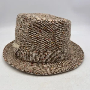 LL Bean Sz 7 3/8 David Hanna & Sons Tweed Bucket Hat  Pure Wool Donegal Ireland - Picture 1 of 12
