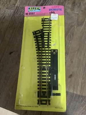 Atlas Train Track Left Remote #50 TRACK ONLY HO Scale Vintage Snap-Switch - Image 1 of 4
