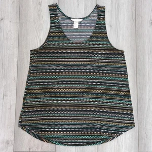 H & M Conscious size Medium Multi-Color Striped Sleeveless Shell Tank Top - Picture 1 of 11