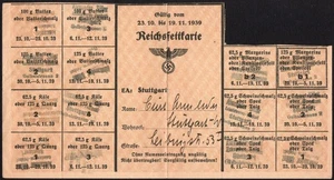 Food Rations coupons (Reichsfettkarte) - Germany 1939 Stuttgart -WWII- "F12" - Picture 1 of 3