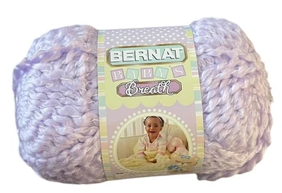💜 Bernat Baby’s Breath Yarn 3.5 oz Super Bulky Baby Lilac Acrylic Made Canada - Image 1 of 4