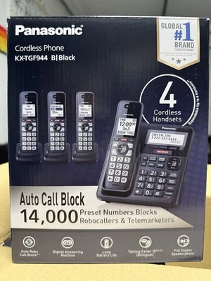 Panasonic Cordless Phone with Advanced Call Block- KX-TGF944B (Black) - Image 1 of 3