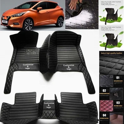 For Nissan MICRA Car Floor Mats Custom Waterproof Luxury Carpets Auto Liner - Imagem 1 de 4