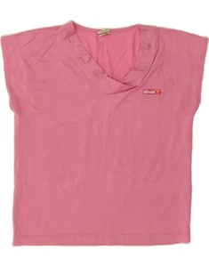 ELLESSE Womens Blouse Top IT 46 Large Pink Cotton CH06 - Picture 1 of 4
