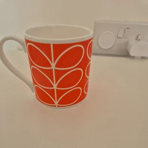ORLA KIELY ORANGE LINEAR STEM POPPY BONE CHINA TEA COFFEE MUG - Picture 1 of 2
