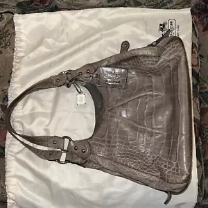 Entrupy authentifiziert Coach grau Leder Doppelgriffe Hobo Schulter Handtasche - Bild 1 von 9