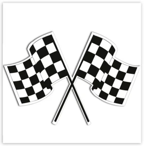 2 Adesivi Vinile Adesivi Rally Bandiera da Corsa a Quadri Auto Moto Tuning - Foto 1 di 6