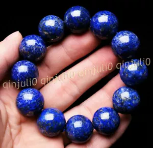 Enorme Bracciale Naturale Egitto Blu Lapislazzuli Pietre Preziose Perline 7,5'' 14/16/18/20mm - Foto 1 di 9