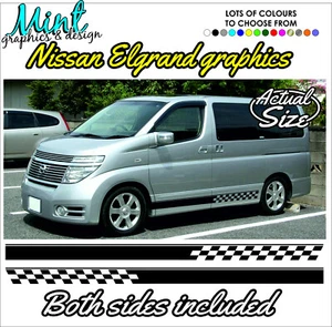 NISSAN ELGRAND MPV Camper Side Stripes Decals Stickers Van Graphics FREE P&P 004 - Picture 1 of 3