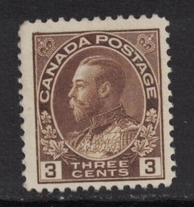 Canada: Scott 108- MNG- 3c King George V Issue- 1911-1925- mint, no gum- stamp - Picture 1 of 2