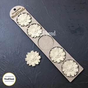 WoodUbend wärmebiegbar Zierleisten 5er Pack abgerundete Blütenblätter WUB0354 5x5 cm - Bild 1 von 2