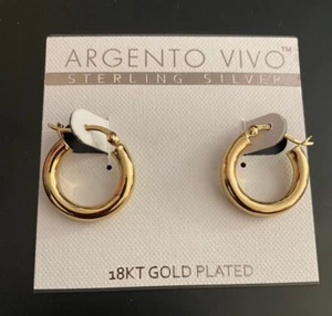 PENDIENTES PERFORADOS ARGENTO VIVO CHAPADOS EN ORO SOBRE PLATA ESTERLINA - ¡AL POR MENOR DE $58! - Imagen 1 de 1
