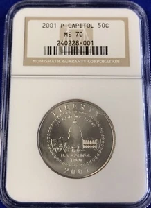 2001 P Capitol Commemorative Half Dollar 50 C $1/2 MS 70 NGC - Picture 1 of 4