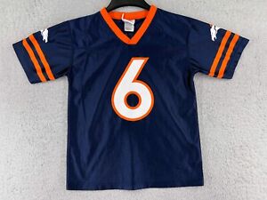 Denver Broncos Football Jersey Youth Large Blue Orange #6 Jay Cutler V-Neck Poly