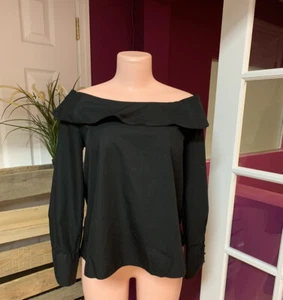 Zara Basic Collection  Black Blouse Sz Large - Picture 1 of 6