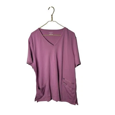 Jaanuu Women's 4-Pocket V-Neck Top  size 3X purple  - Image 1 of 3