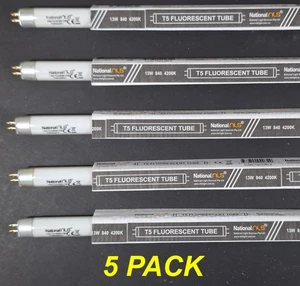 5 x 13W T5 Fluorescent Tubes 4200K Cool White 530mm Fluoro Lights Lamps Bulbs - Picture 1 of 4
