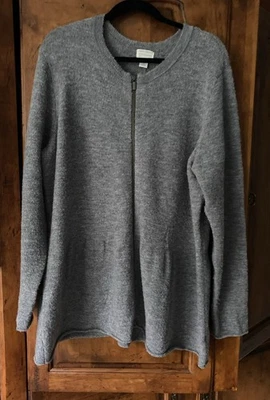 Caslon 1x Grey Zip Peplum Jacket Round Neck  Preowned - Image 1 of 4