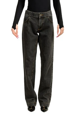 Dolce & Gabbana Mujer Gris Lavado Denim Pierna Recta Pantalones US 34 IT 48 Foto 1 de 4