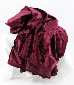 Crushed Stretch Velvet Fabric Piece Mulberry Plum Panne 58" W x 60" L - Picture 1 of 4