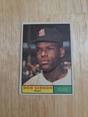 Tarjeta de béisbol 1961 Topps Bob Gibson #211 St Louis Cardinals HOF Foto 1 de 4