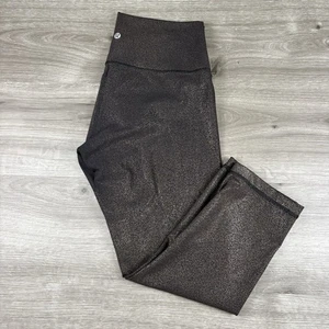Lululemon Lámina de Cobre Metálica Para Mujer Talla 10 Leggings Recortados Gimnasio Yoga Activo - Imagen 1 de 12